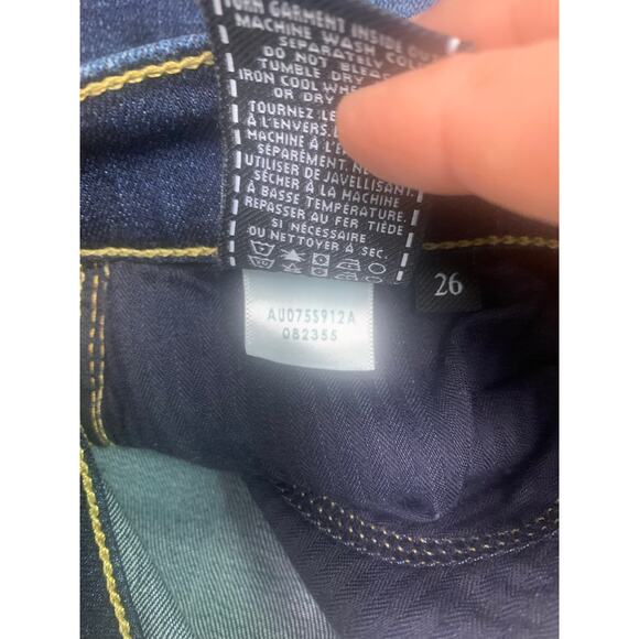 7FAMK sz 26 Seven For All Mankind Classic Dark Wash Stretch Bootcut 26X31 - Picture 10 of 10